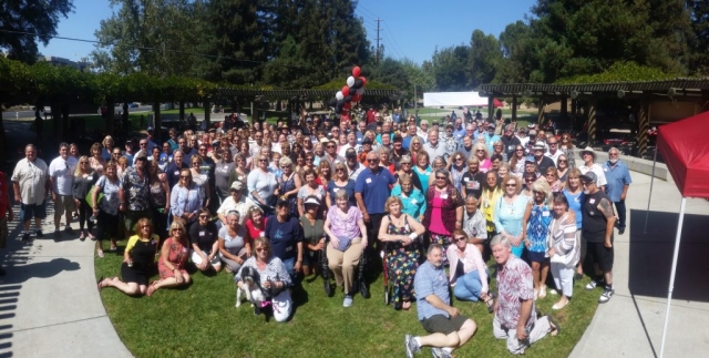 Picture of all picnic attendees from all classes