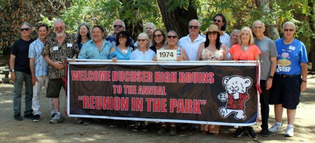 1974 from left to right: Larry Katsanes, Malcolm Hillan, Dave Wiggins, Carol Daly, Michael Goard, Carlos Salvador, Marie Lopes, Debbie Magliocco, Jeanette Hoggatt, Shaun Martin, Patti Raineri, Greg Locke, Terri Kepler, Steve Mason, Patty Arndt, Terri Ross, Jerry Cortez, and Gerry Borts